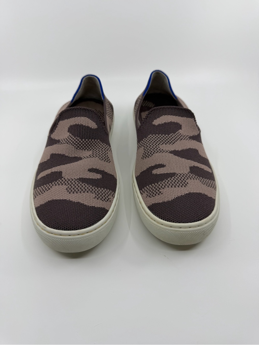 Rothy's women's slip-on sneakers feature a retired taupe camo knit pattern. SZ 7 - Picture 2 of 10
